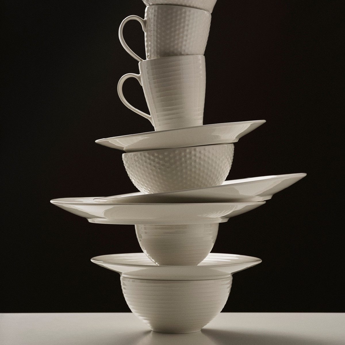 Design House Stockholm Blond Tallrik flat 28 cm stripe Vit