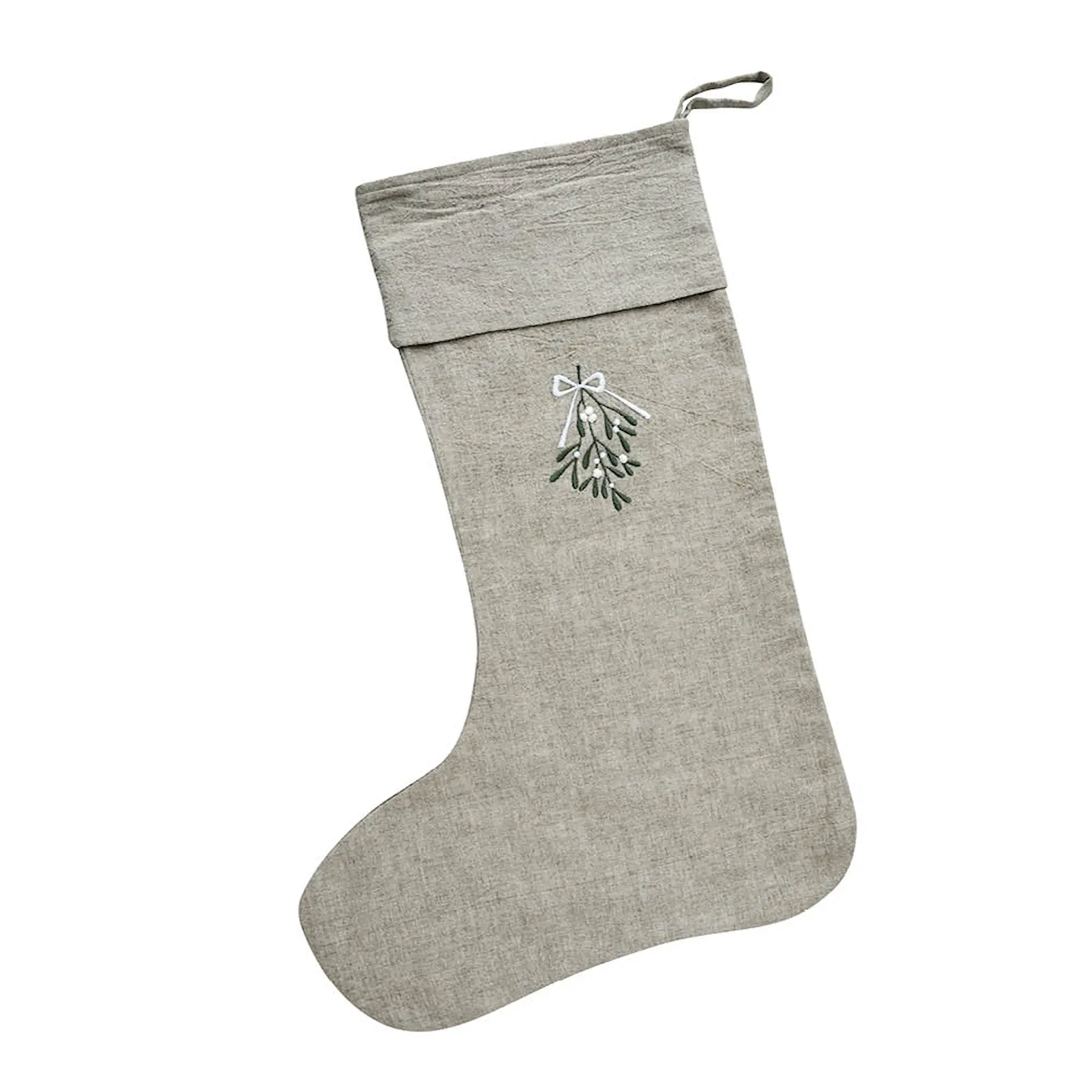 Lene Bjerre Missine julestrømpe 51 cm lin/grønn