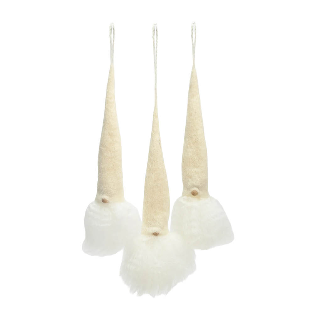 Åsas Tomtebod Grankvist dekorasjon 3 stk hvit/hvit