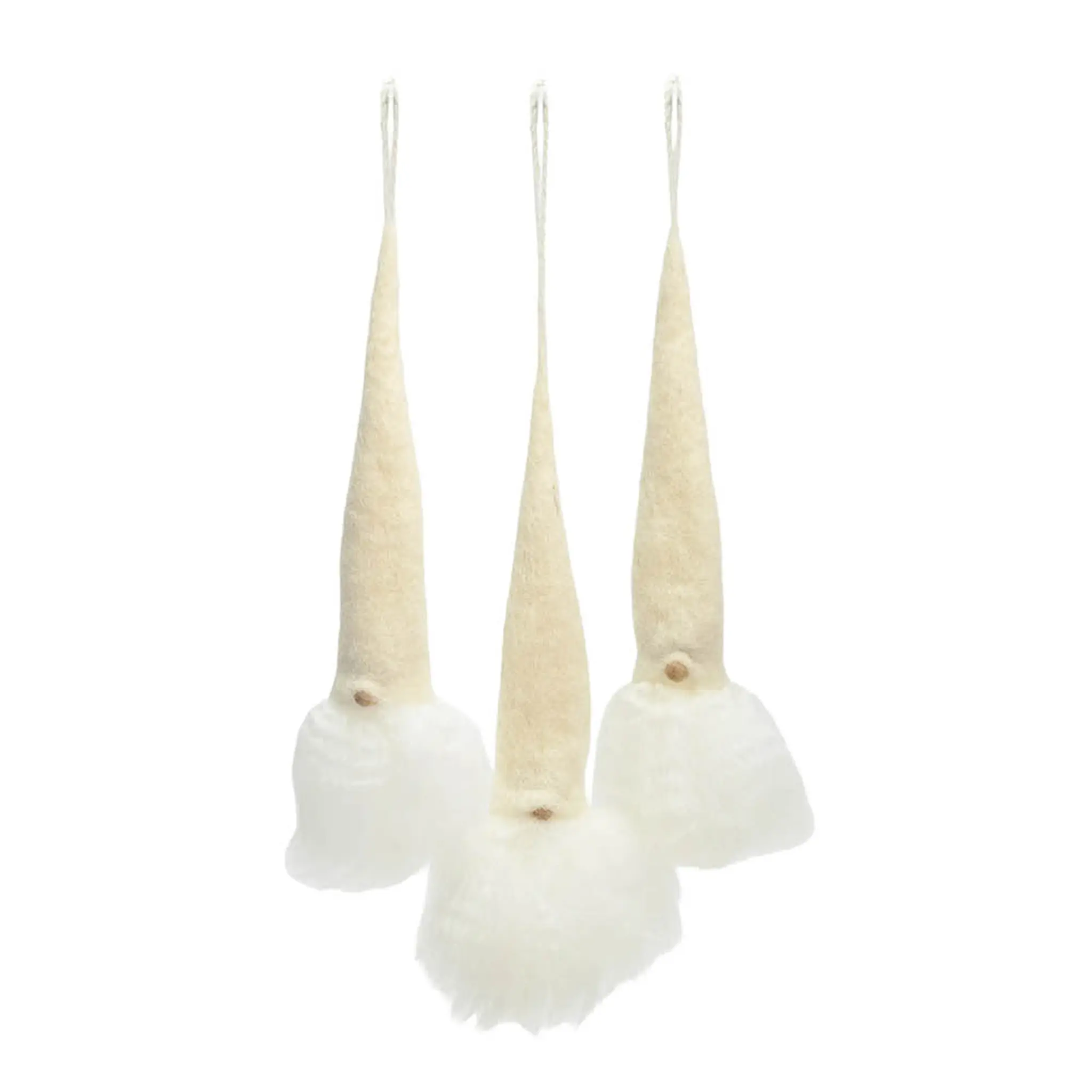 Åsas Tomtebod Grankvist tomte hängande 3-pack vit/vit