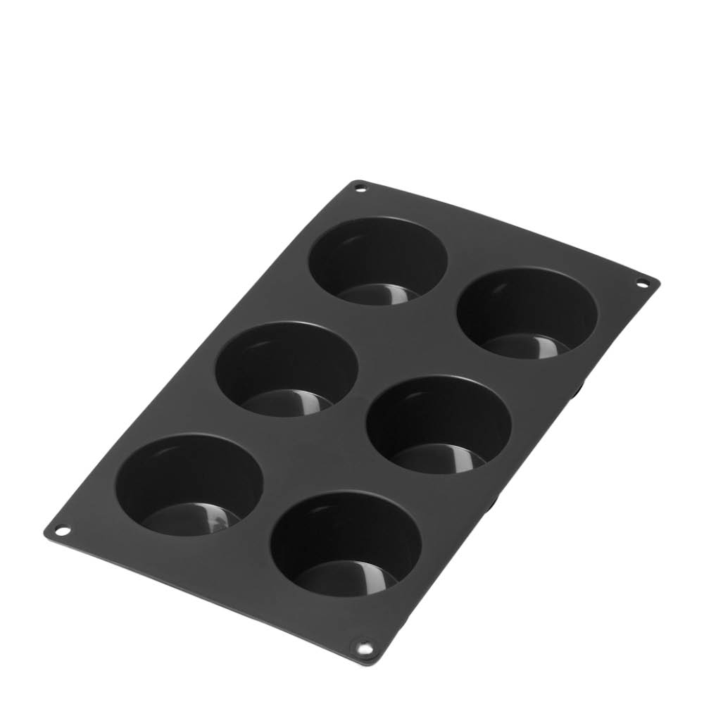 Lékué Silikonform för muffins 6 hål svart