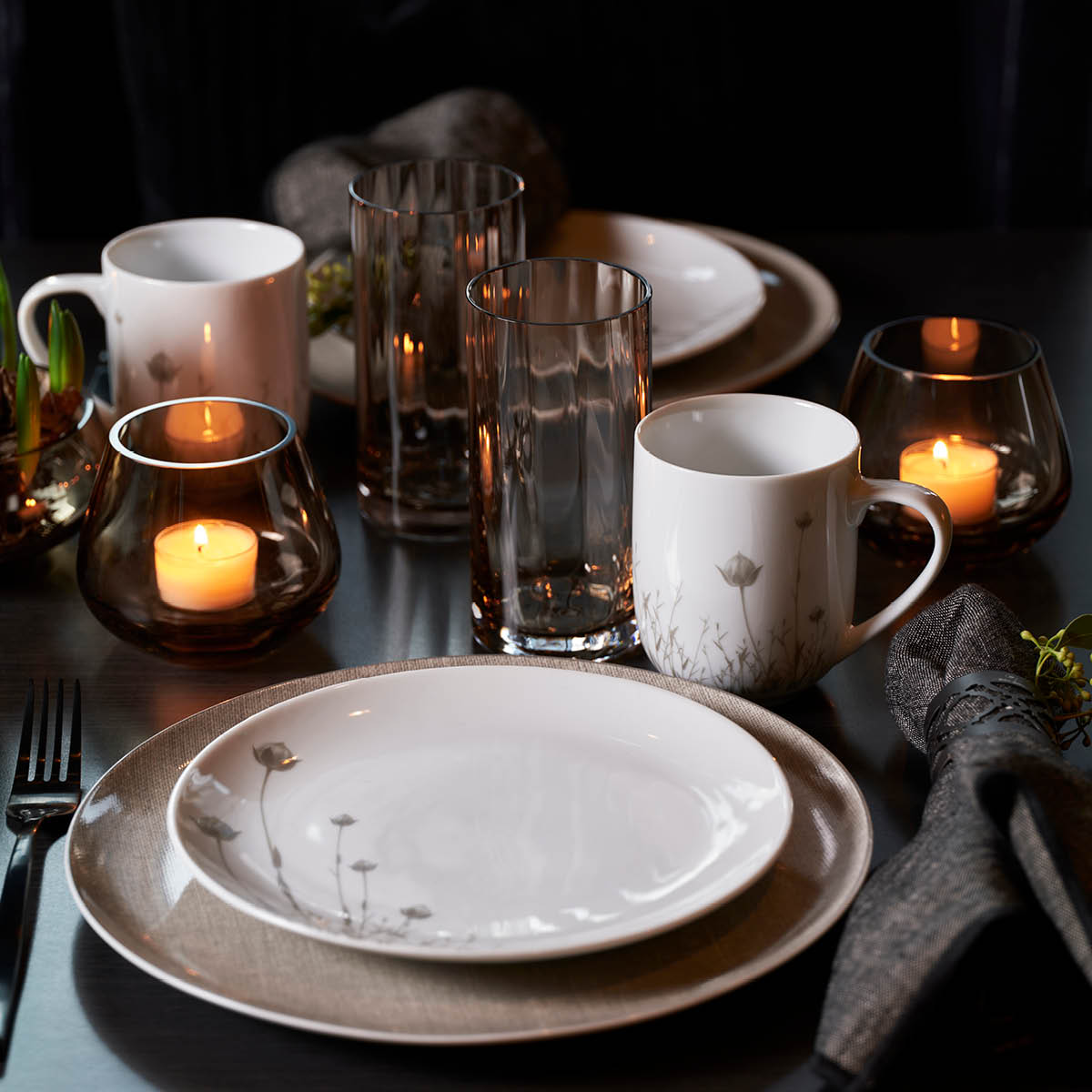 Magnor Linen krus 35 cl beige