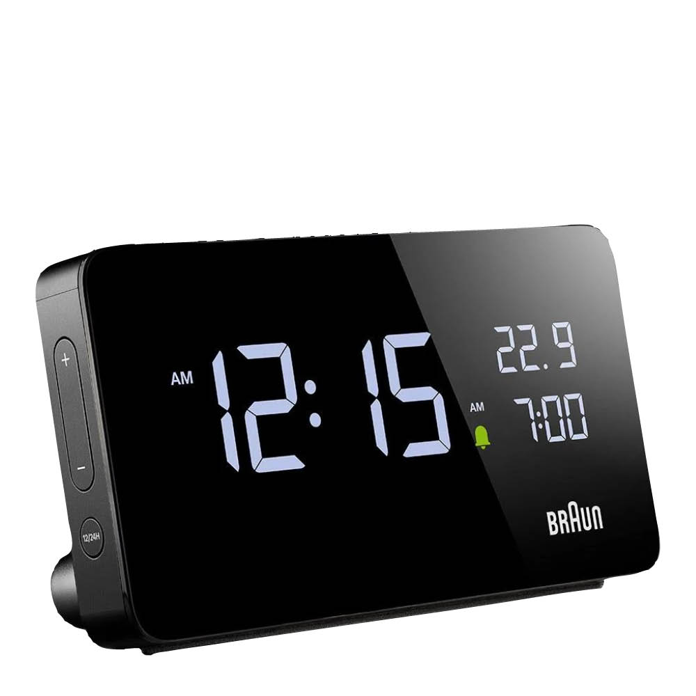 Braun Vekkerklokke digital 14 cm svart