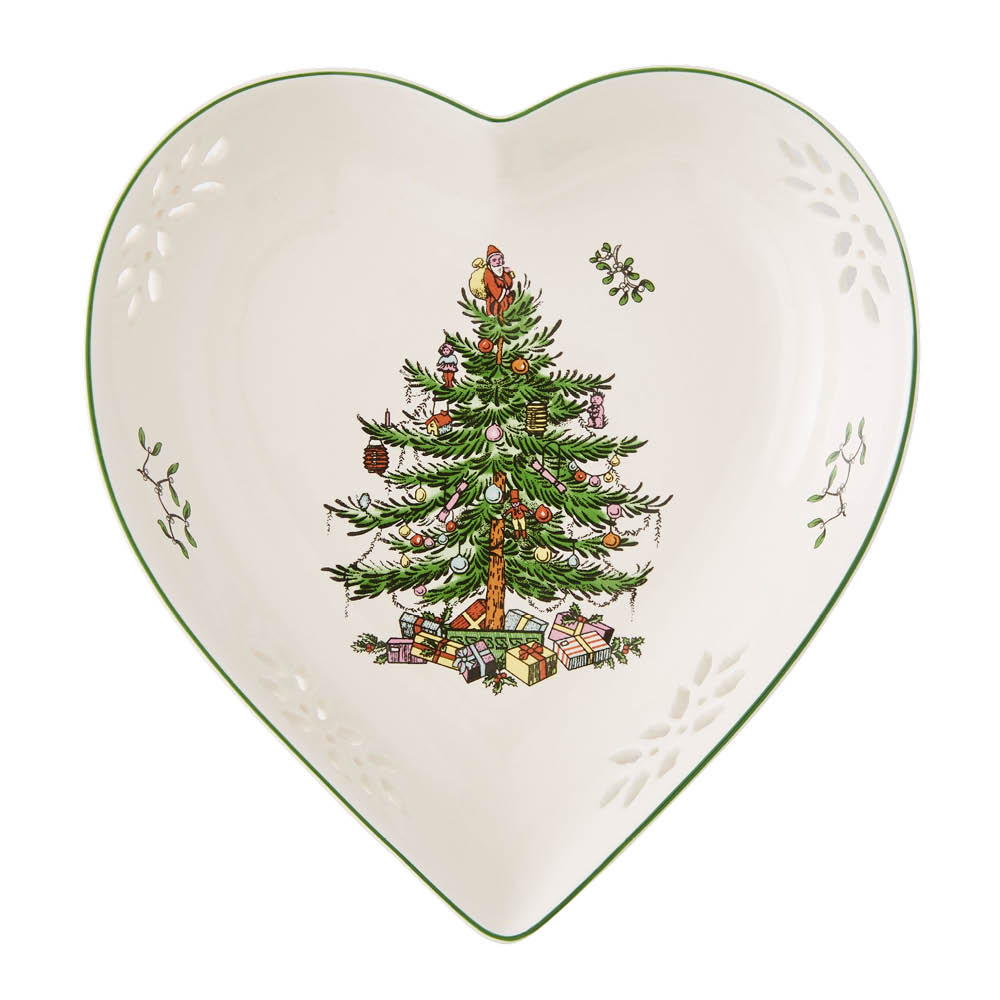 Spode Christmas Tree hjertefat 18 cm