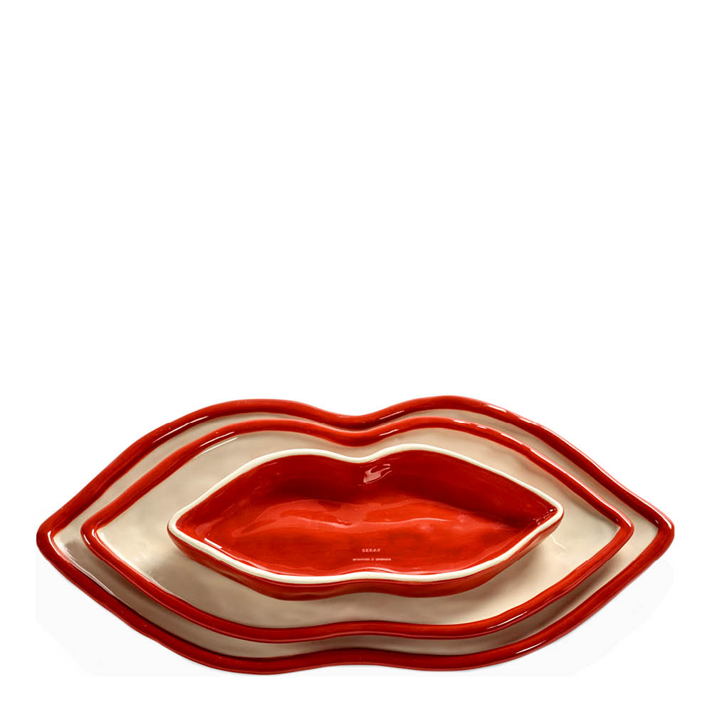 Serax - Les Objets Mouleversants tarjoiluvatisetti Lips 3 kpl punainen