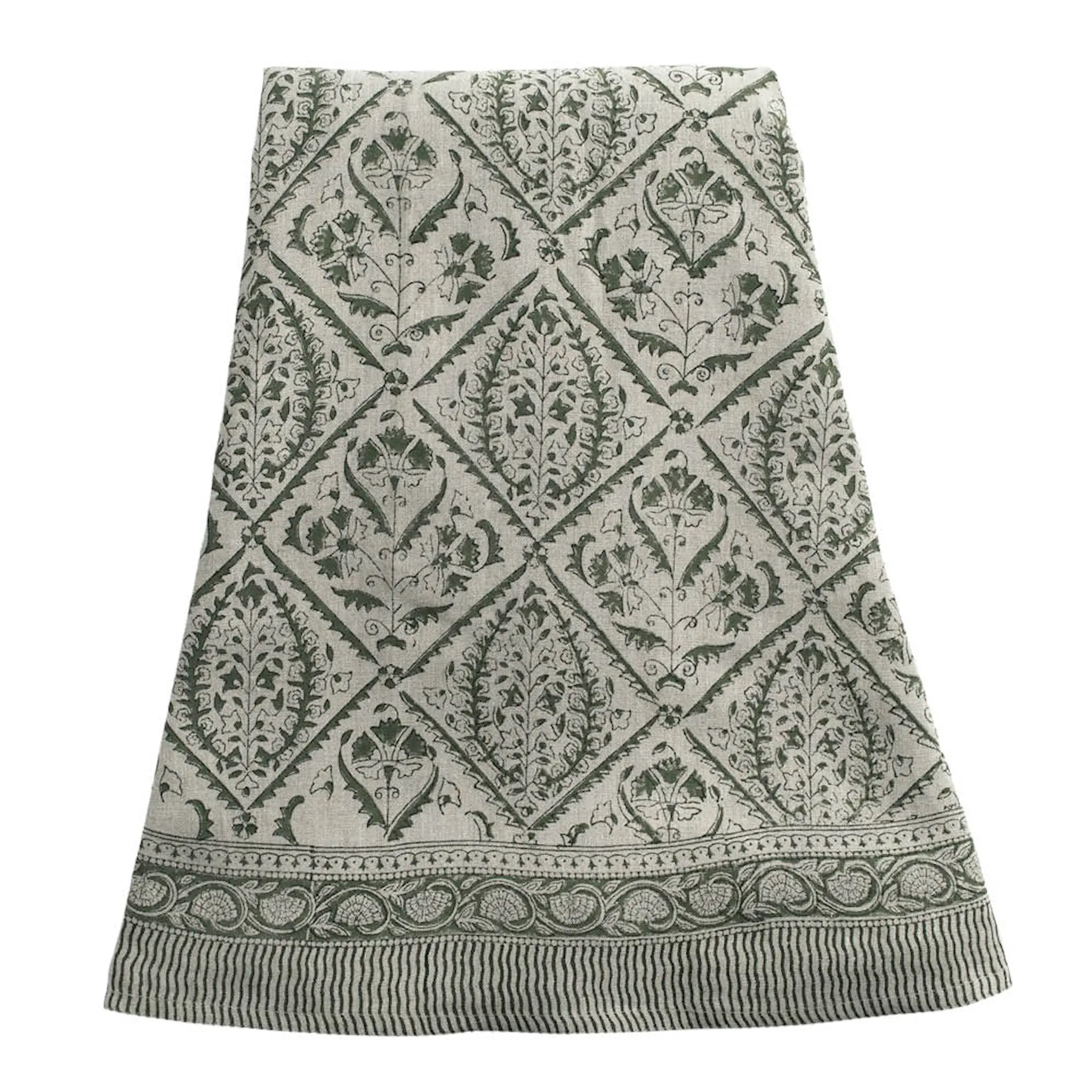 Chamois Jaipur duk linne Ø220 cm mossgrön