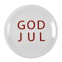 Glasunderlägg God Jul med kant 10 cm vit/röd