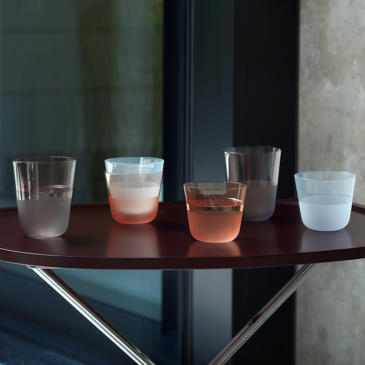 LSA International Arc vattenglas 26 cl 2-pack contrast mist