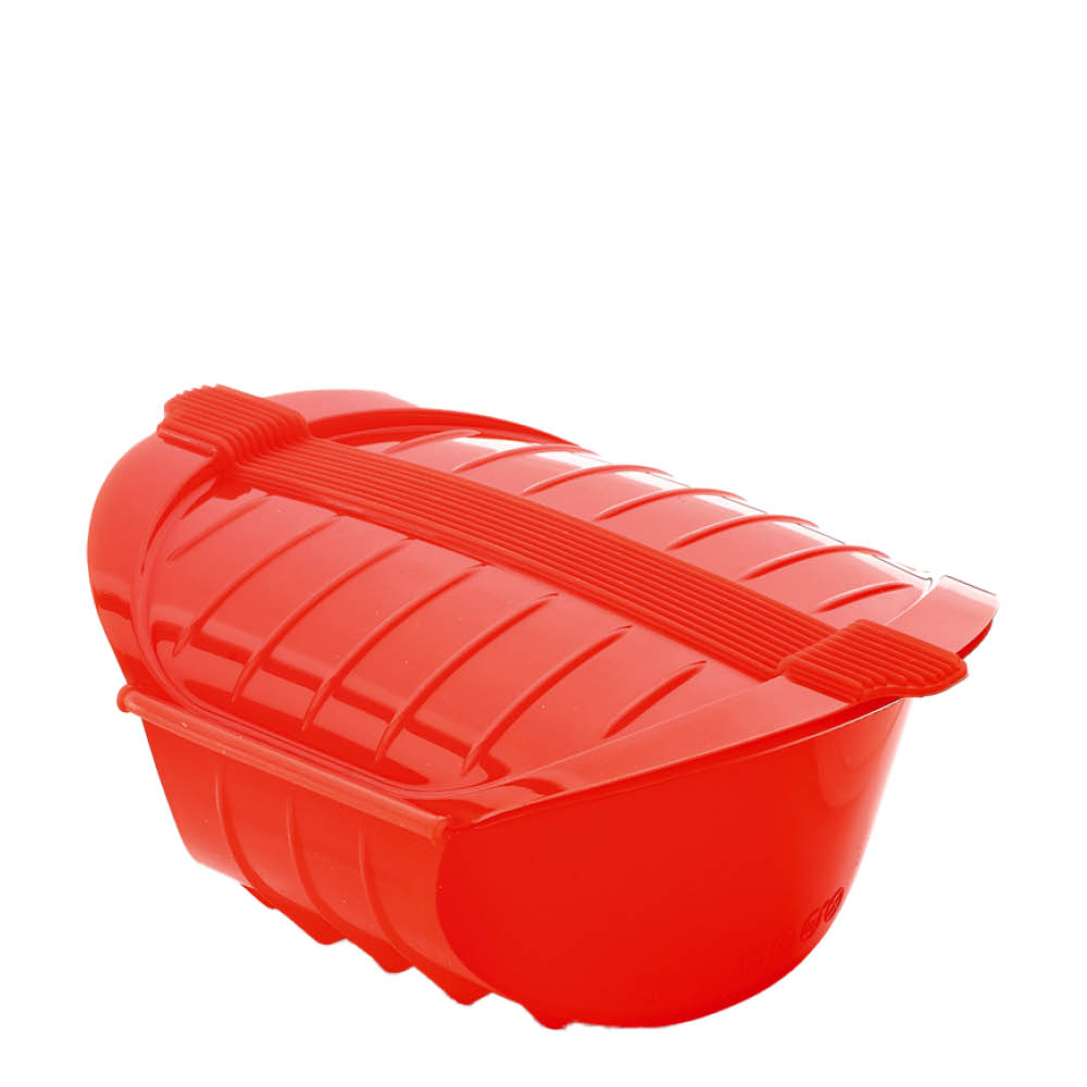 Lékué Djup ångkokare för mikrovågsug 1-2 port. röd