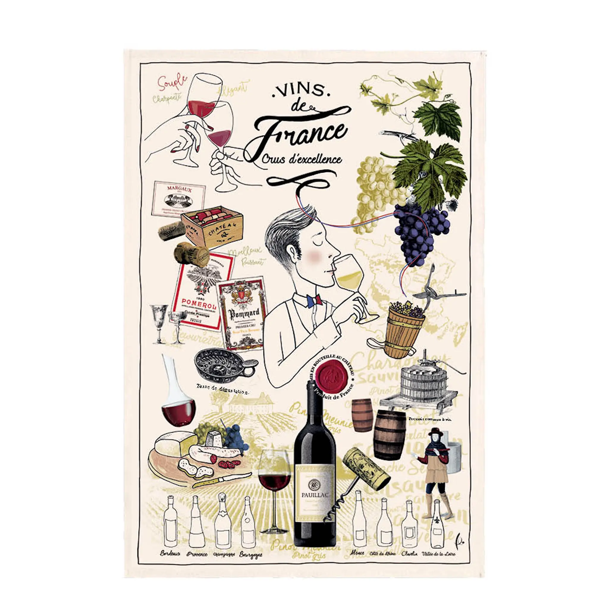 Maison Vivaraise Kökshandduk 48x72 cm Crus d'excellence