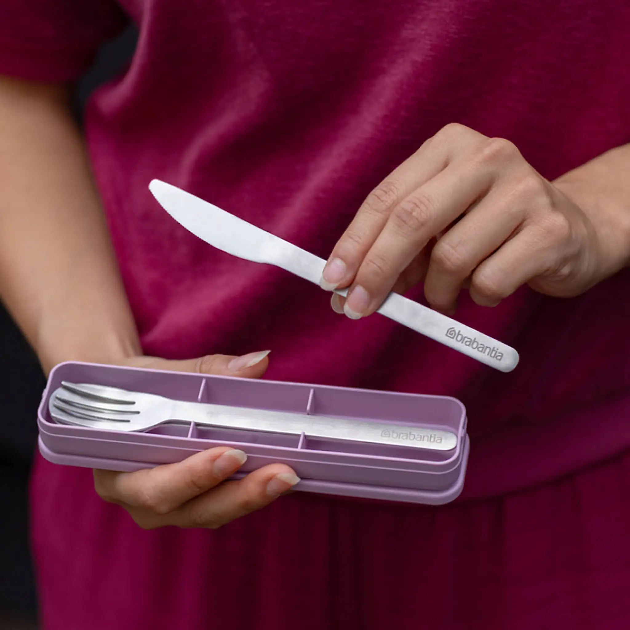 Brabantia Make & Take Aterimet kotelolla 3 osaa Lilac Pink