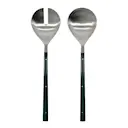 Lata salladsbestick 28 cm 2 delar mörkgrön/polerat stål