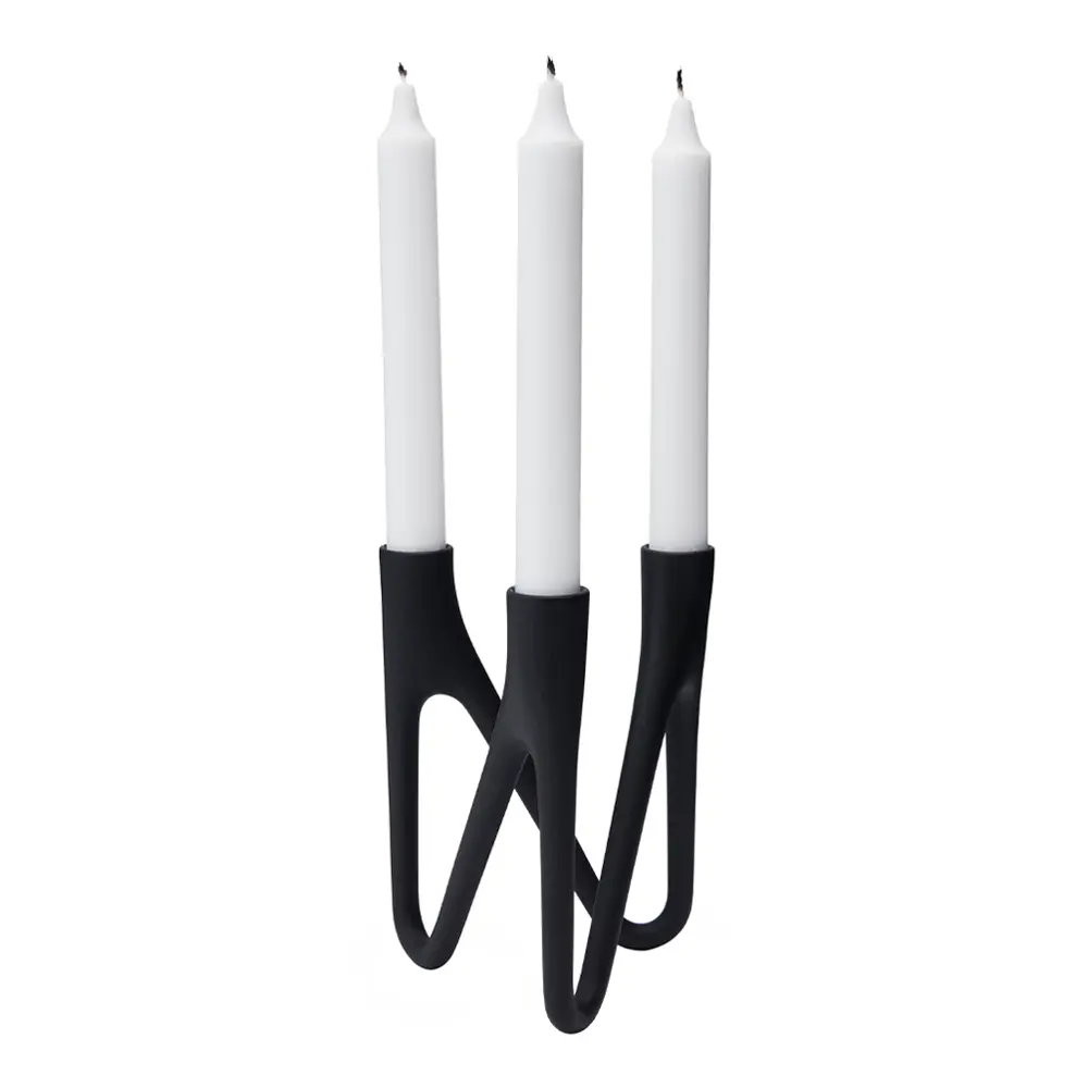 Roots Kynttilänjalka 3 kynttilää Musta