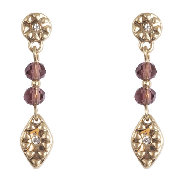 Bohemia örhängen 3,2 cm guld/brun