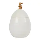 Ellen Burk med lock 11 cm Benvit