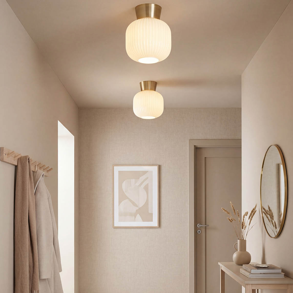 Aneta Lighting Vanja plafond 20 cm hvit/matt messing