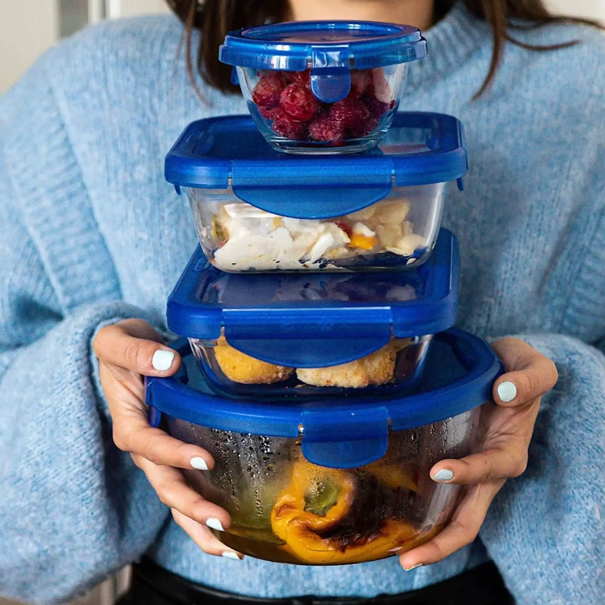 Pyrex Cook & Go Säilytyspurkki 0,8 L Sininen/Kirkas