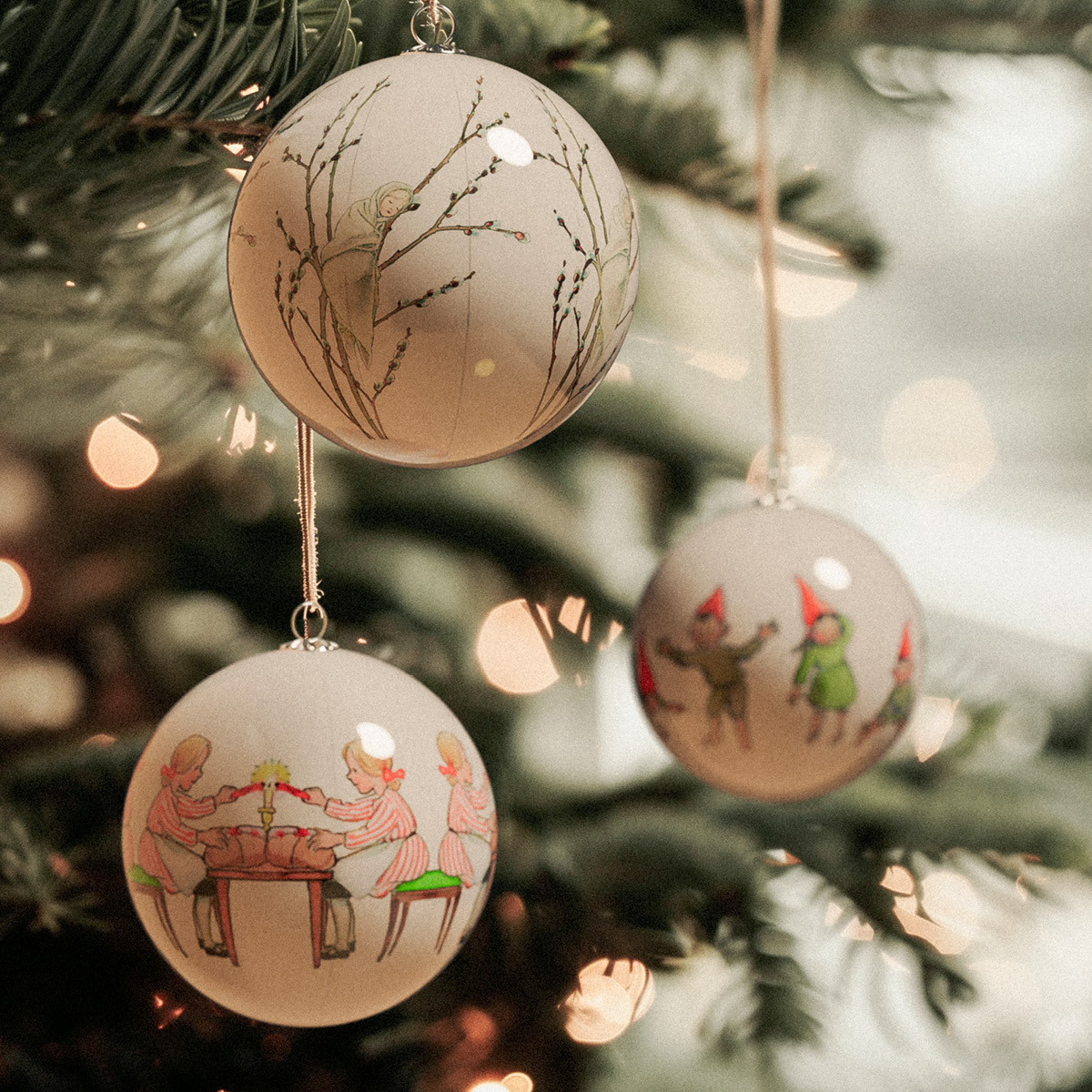 Design House Stockholm Elsa beskow julekuler nisser/lotta/gåsunge 3 stk