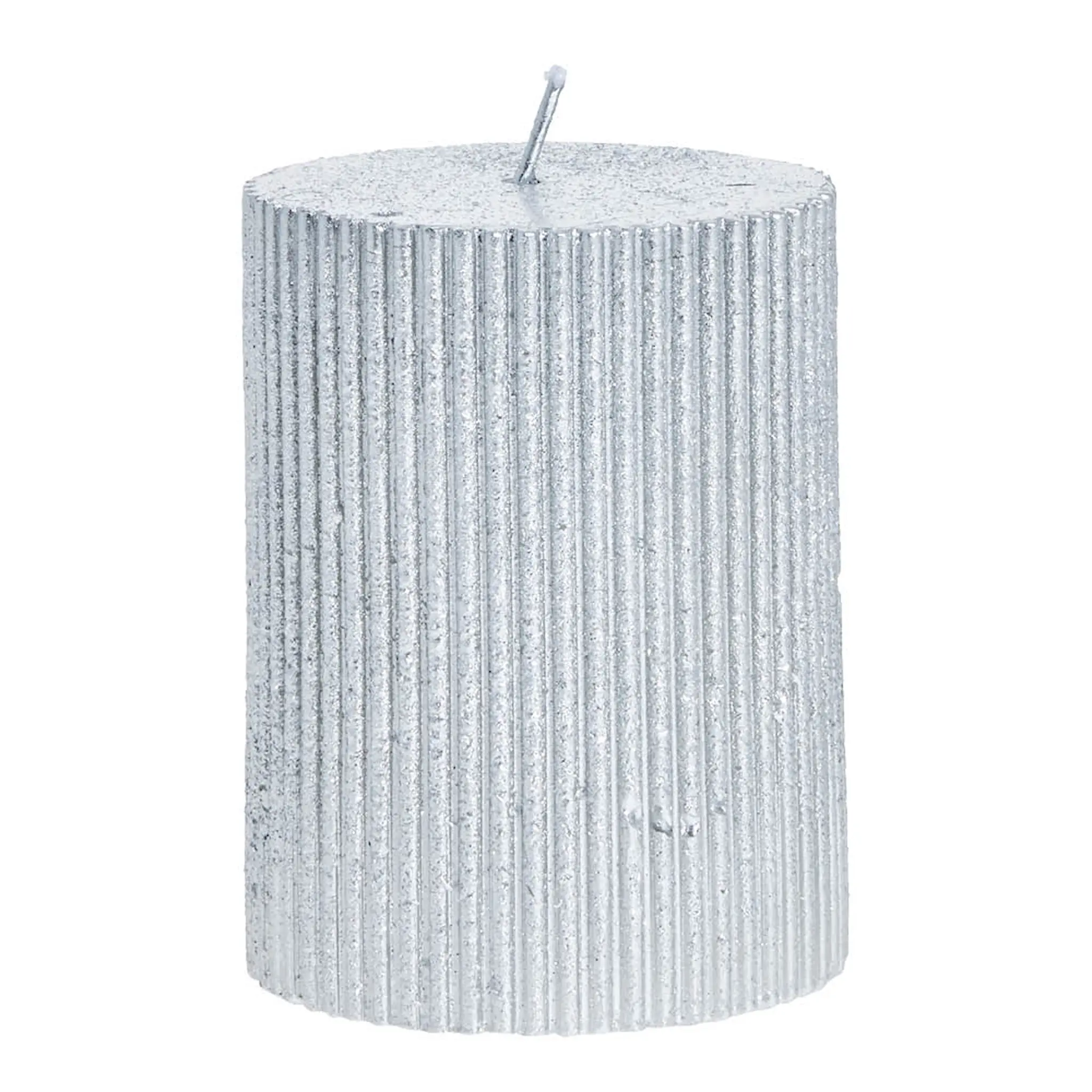 Lene Bjerre Lissia blockljus räfflad 10 cm silver