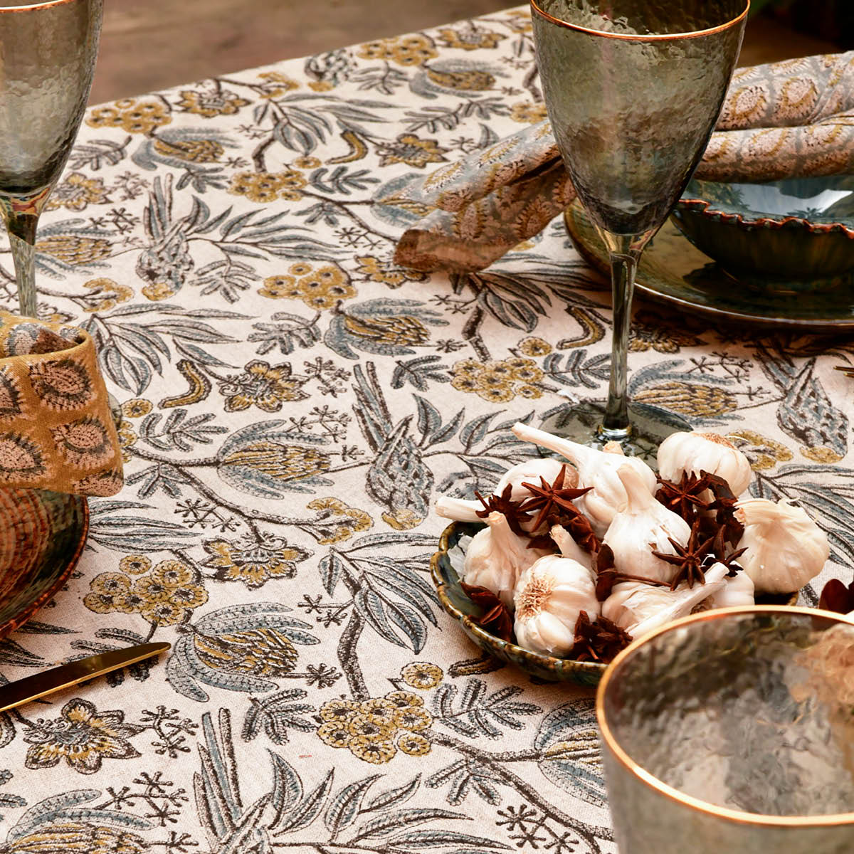 Chamois Cypress Parrot linserviett 50x50 cm 2 stk blå