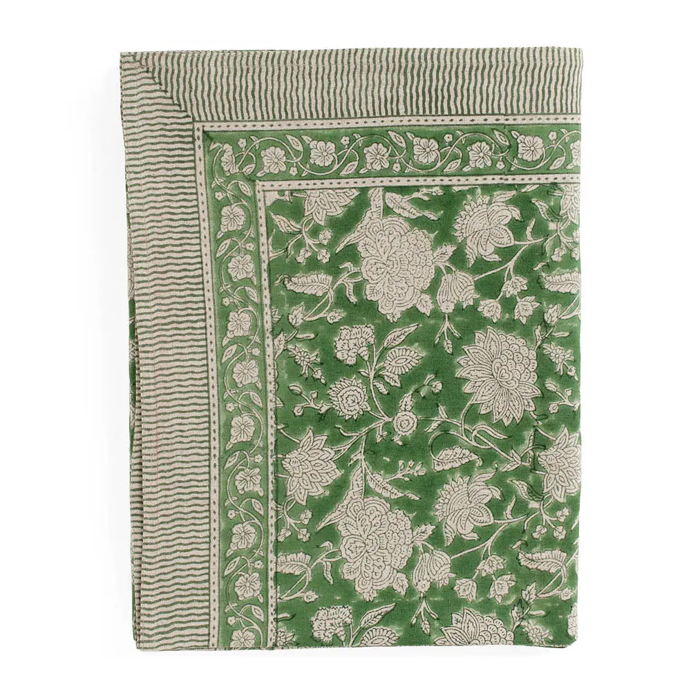 Indian Rose Pellava pöytäliina 170x270 cm Vihreä
