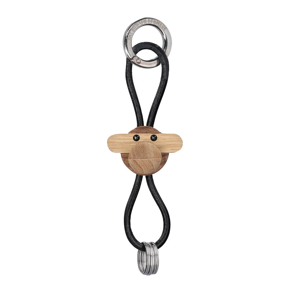 Kay Bojesen Denmark - Avainrengas Apuna 3 cm Hopea/Musta/Tiikki/Limba