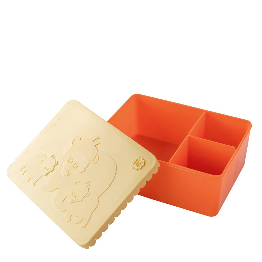 Blafre Björn matlåda plast tre fack 14x19 cm ljusgul/orange