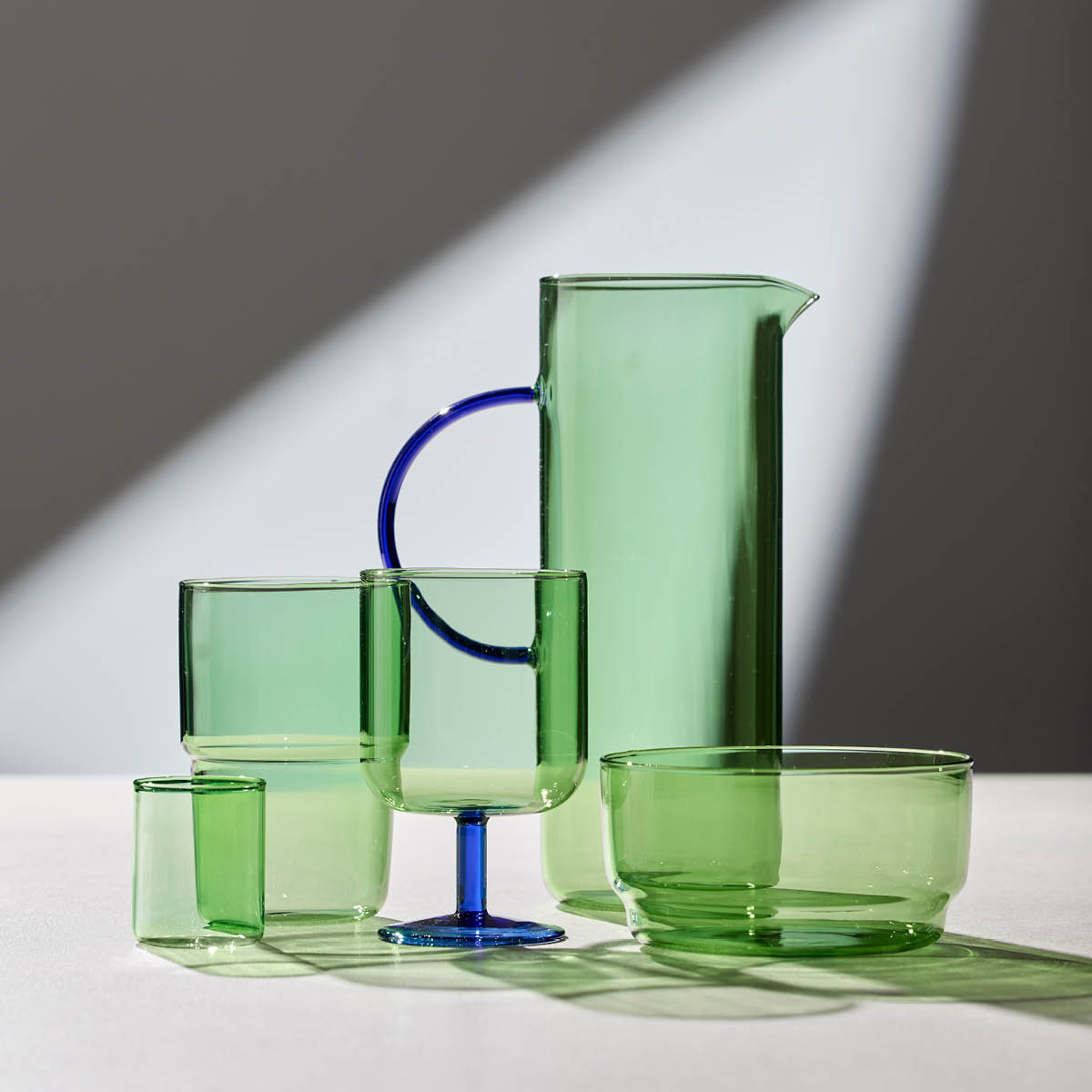 Lyngby Glas Torino vinglas 30 cl 2-pack grön/blå