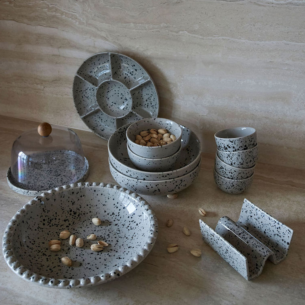 Sagaform Ditte Serveringsfat djup 26 cm Grå/Svart