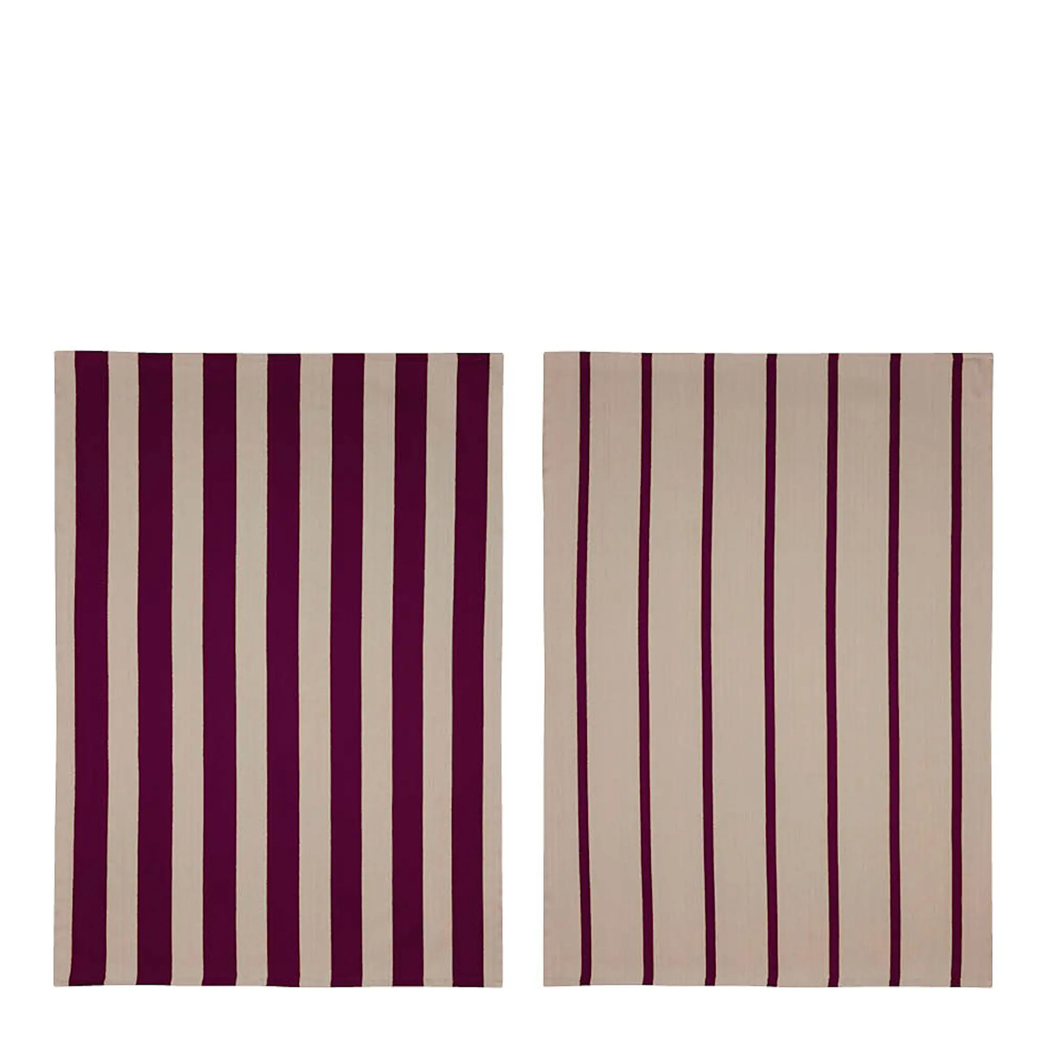 Mette Ditmer Stripes kökshandduk 70x50 cm 2-pack vinröd