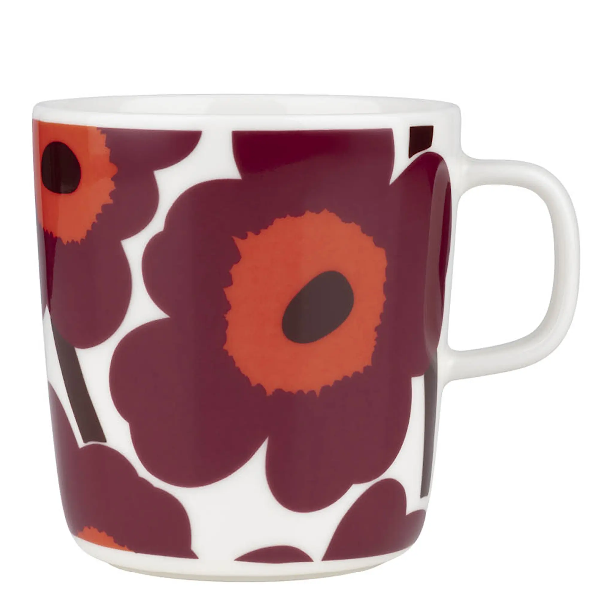 Marimekko Unikko muki 40 cl valkoinen/burgundi/punainen