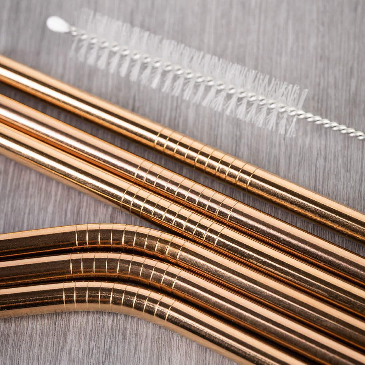 Tranquillo Rainbow sugrör i rostfritt stål 21,5 cm 6-pack roséguld/silver