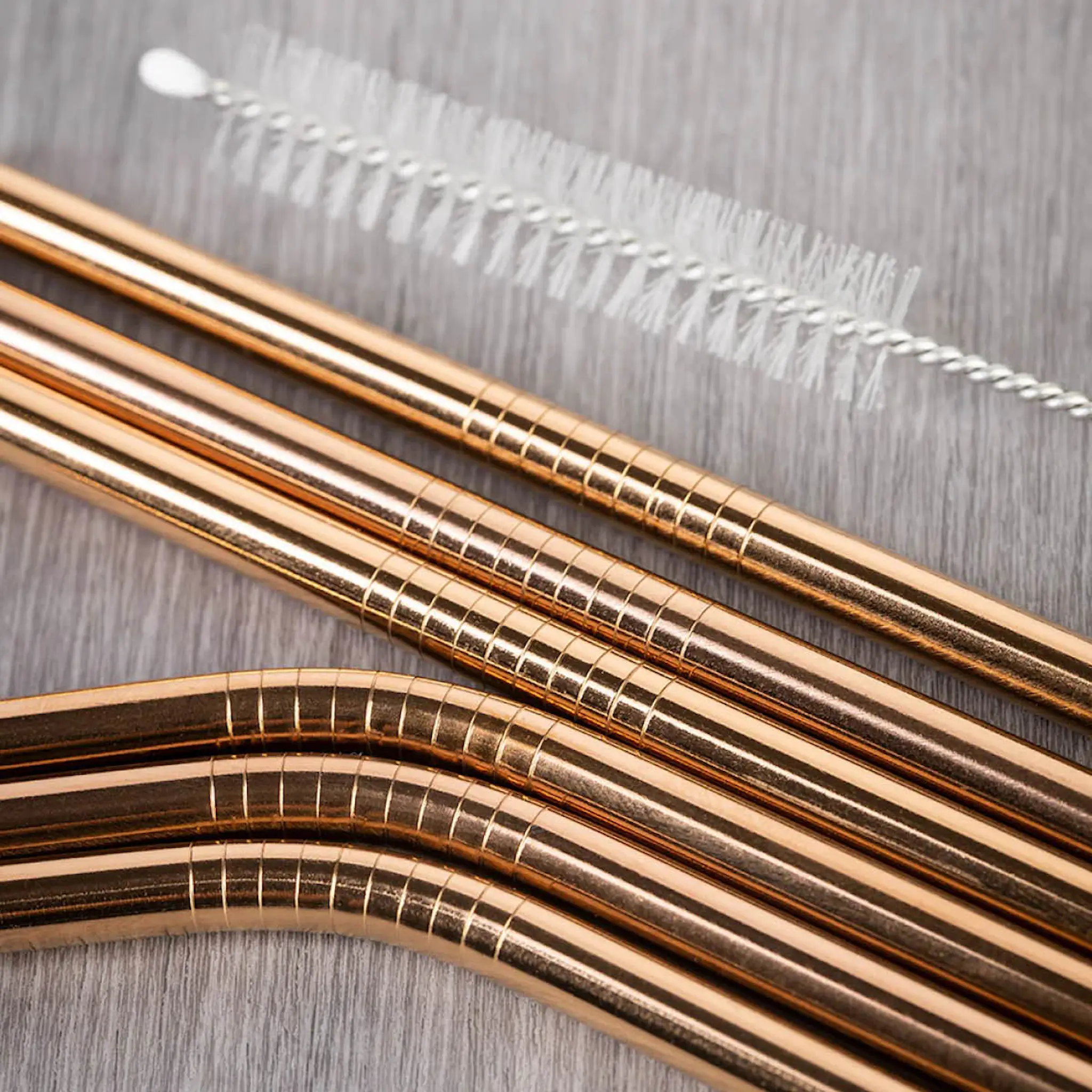 Tranquillo Rainbow sugrör i rostfritt stål 21,5 cm 6-pack roséguld/silver