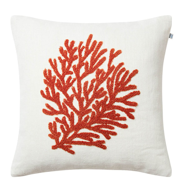 Coral kuddfodral linne 50x50 cm Orange