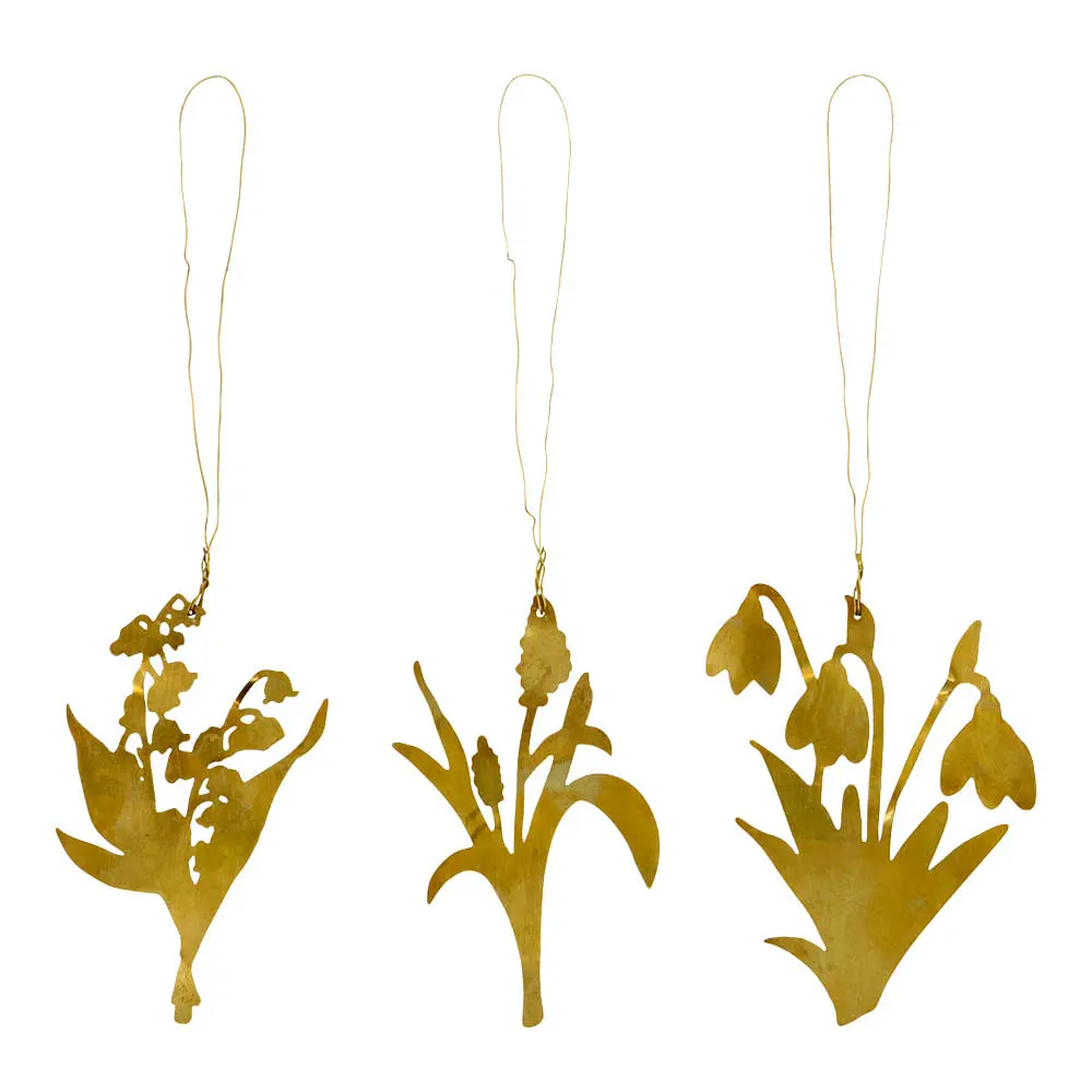 Lilly Pääsiäiskoriste 3 kpl Antiikki messinki