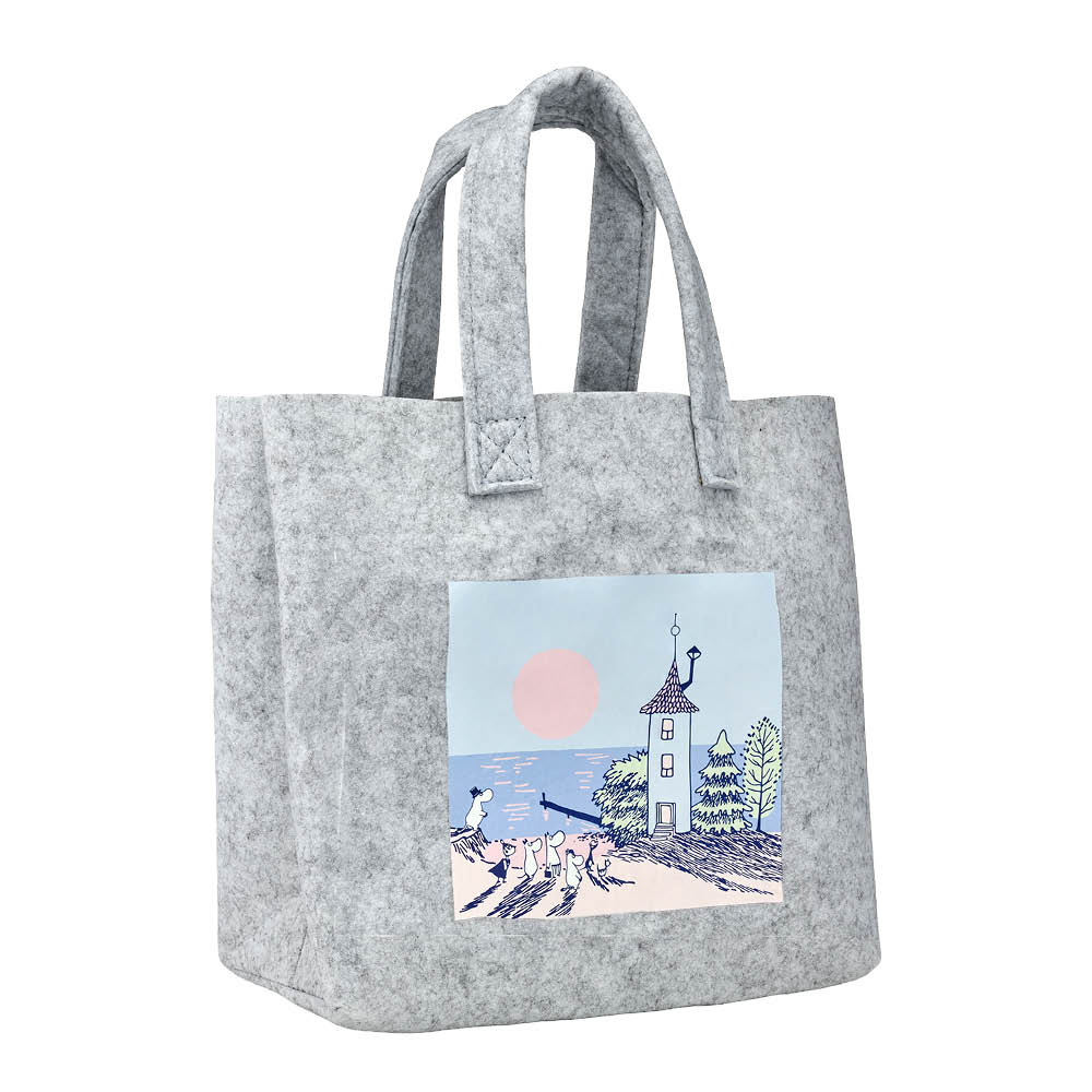 Muurla Mumin tygpåse Solnedgång 25x25 cm grå