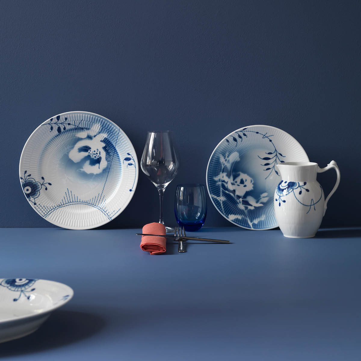 Royal Copenhagen Blå Mega Riflet kanne 0,9L