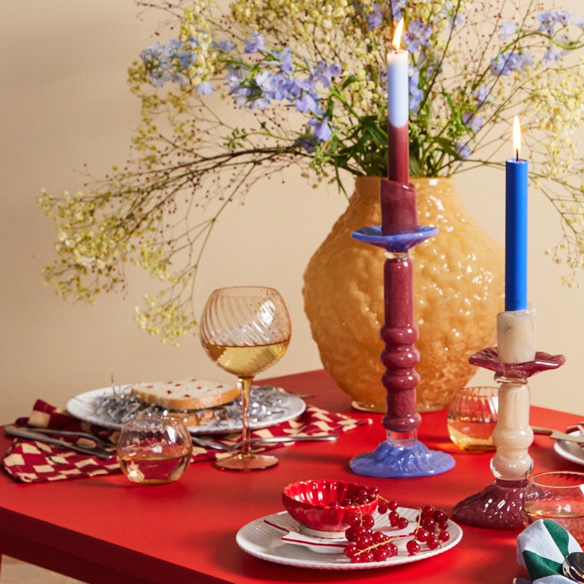 ByOn Love Keittiöpyyhe 50x70 cm 2 kpl Punainen/Hiekka