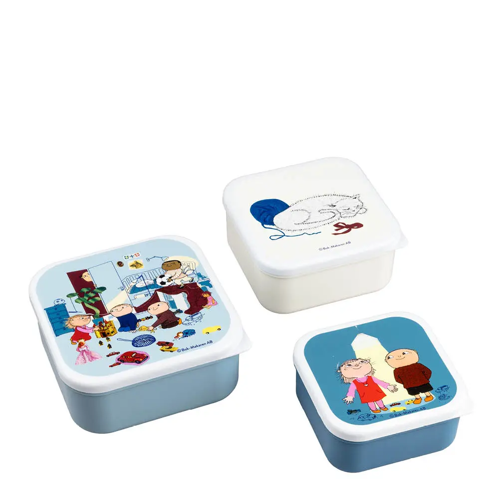 Albert Åberg snacksboks 3 stk blå