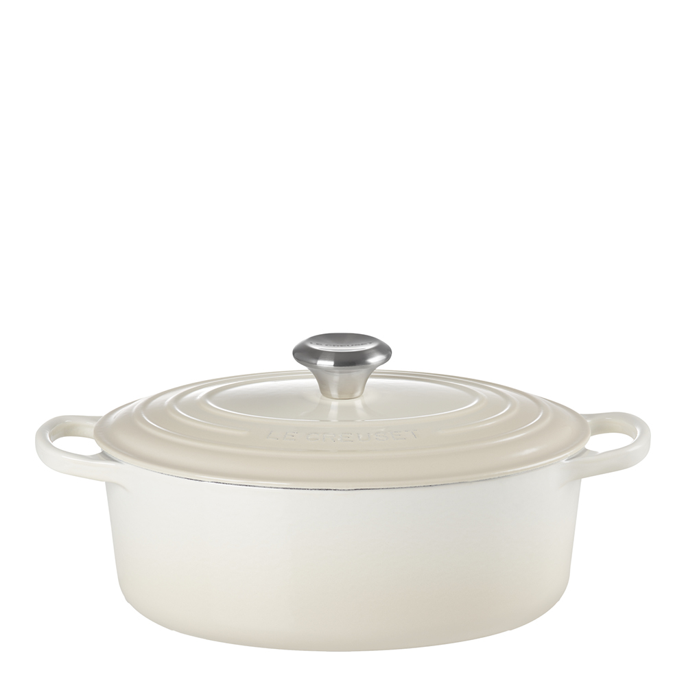 Le Creuset - Signature Valurautapata soikea 27 cm 4,1 L Meringue
