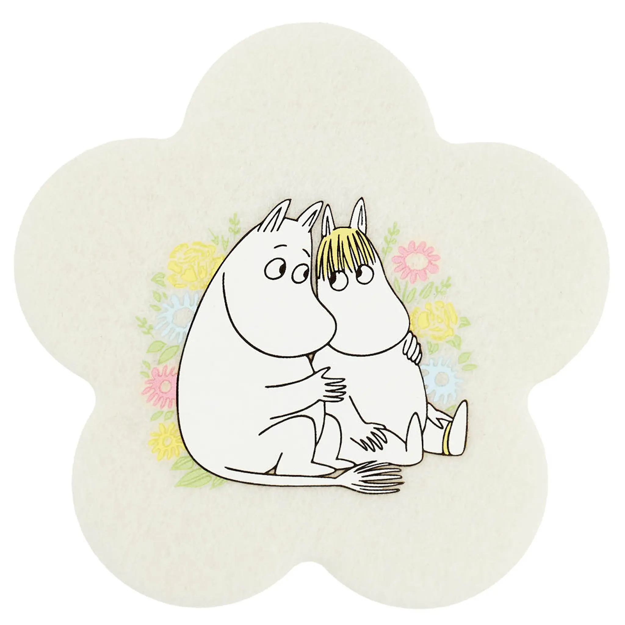 Muurla Muumi Lasinalunen Kukat 4 kpl Keltainen