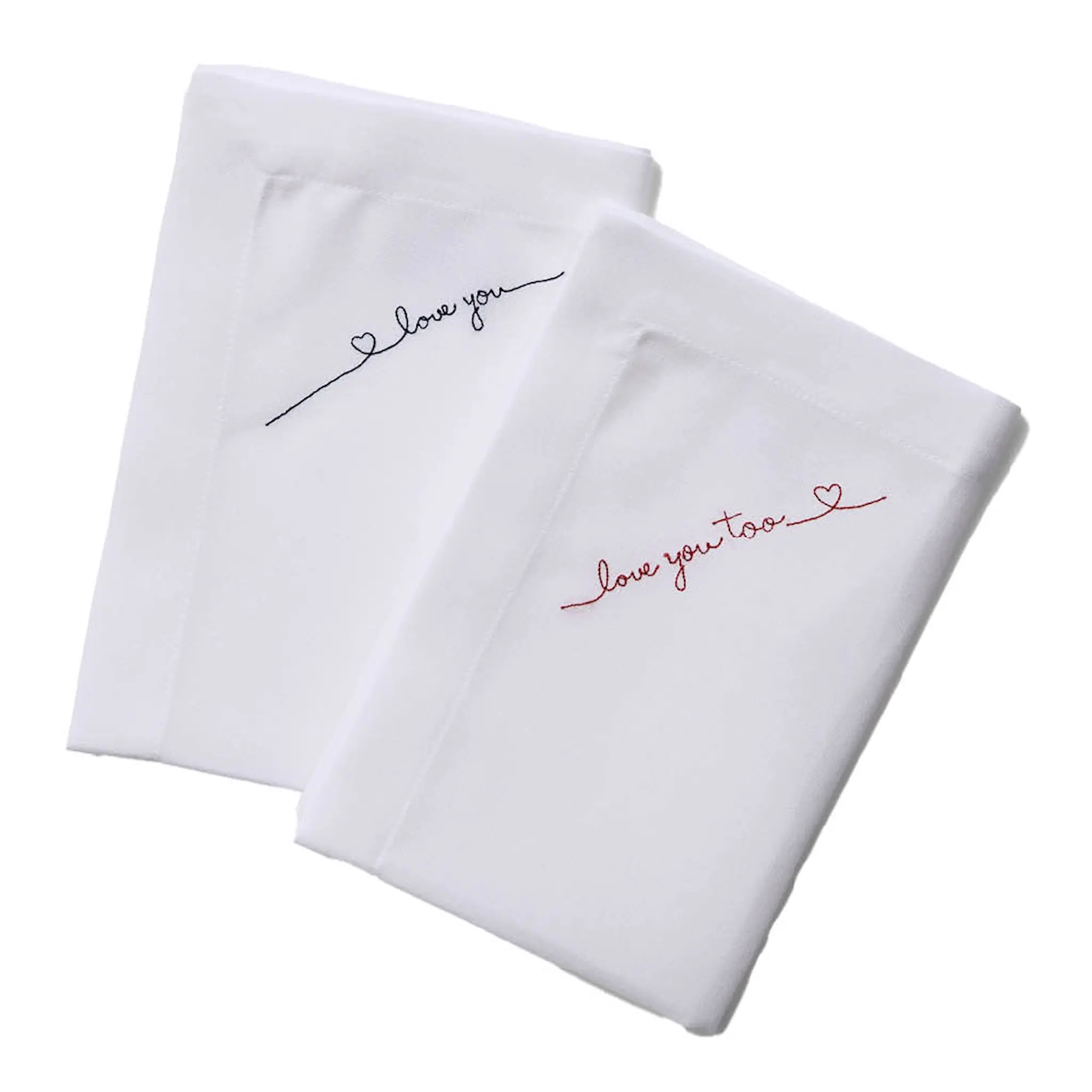 Langkilde & Søn Tygservett 50x50 cm 2-pack vit med kärlekscitat