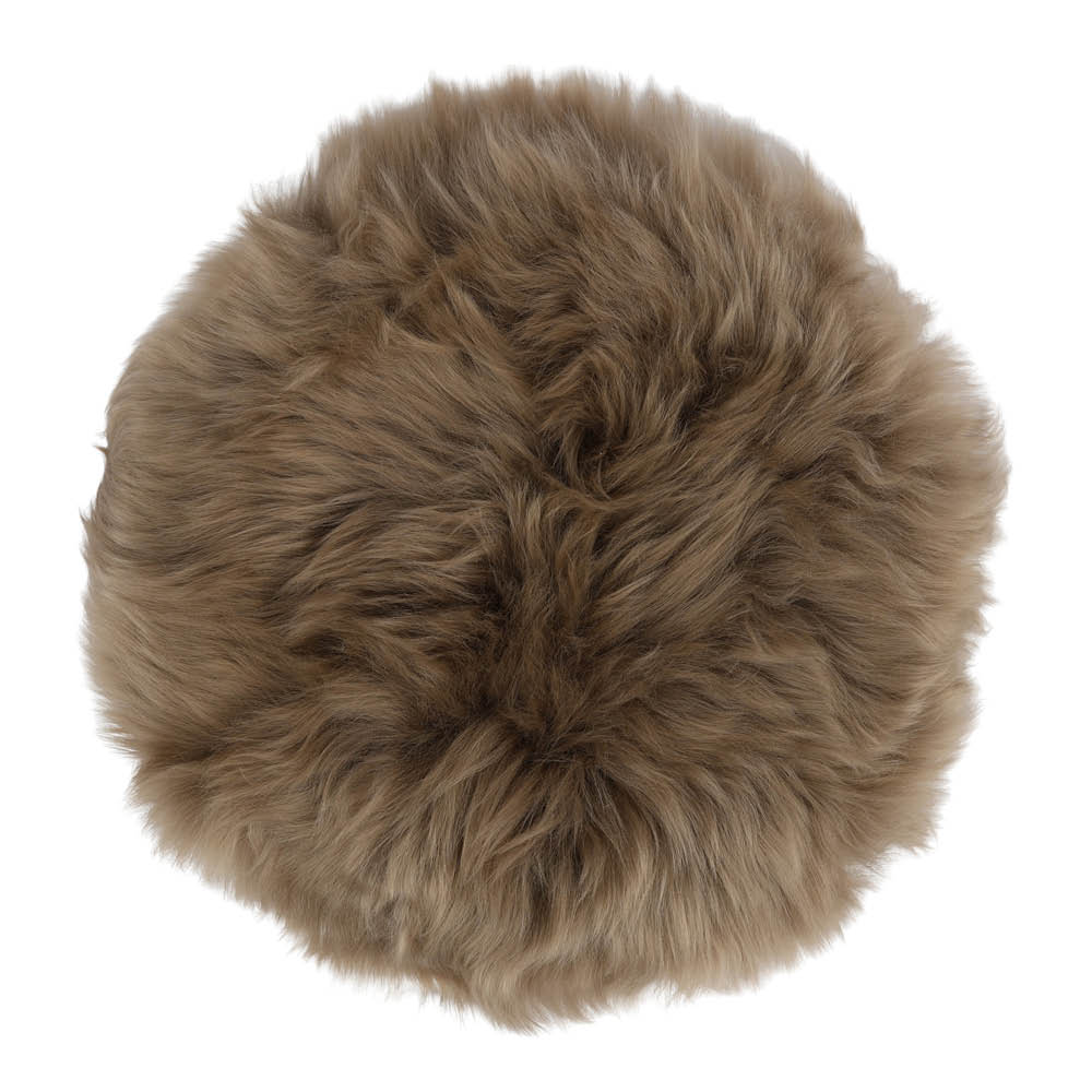 Natures Collection Sittdyna New Zealand fårskinn lång ull 34 cm taupe