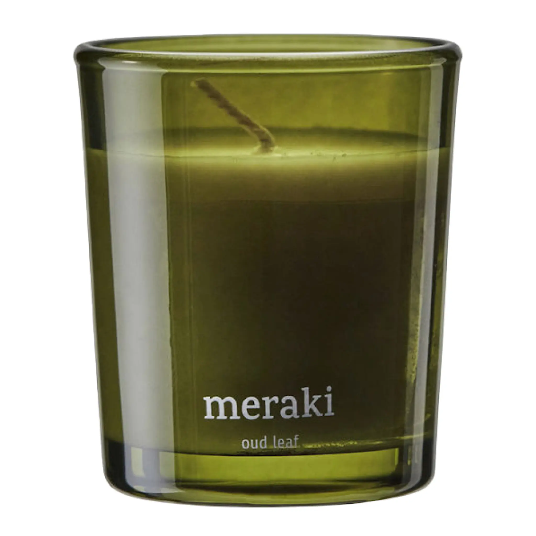 Meraki Doftljus oud leaf 7x6 cm grön