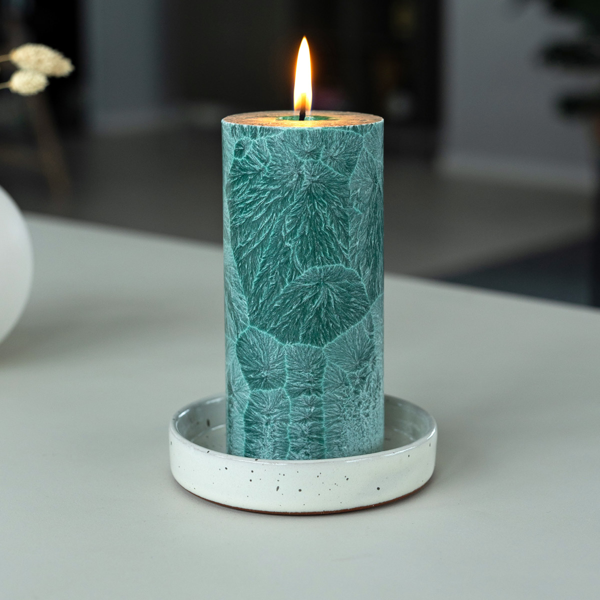 Liljeholmens Shea blockljus 6,7x15 cm grön