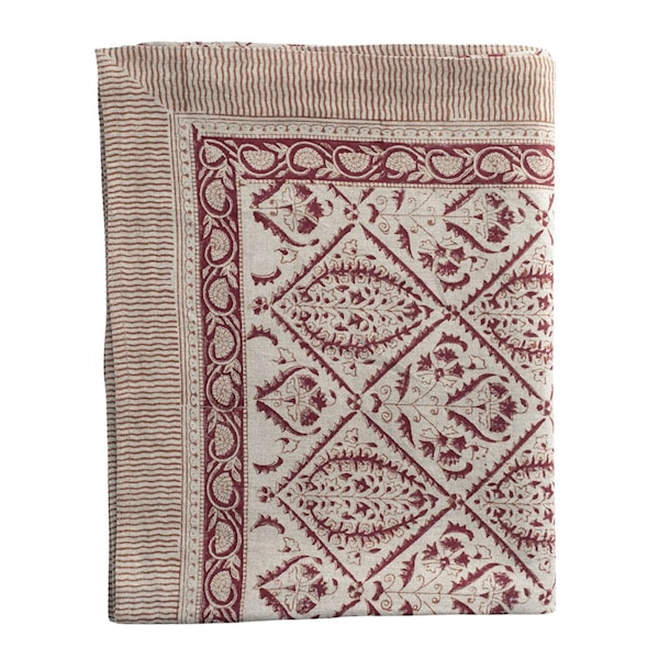 Jaipur duk linne 170x270 cm röd