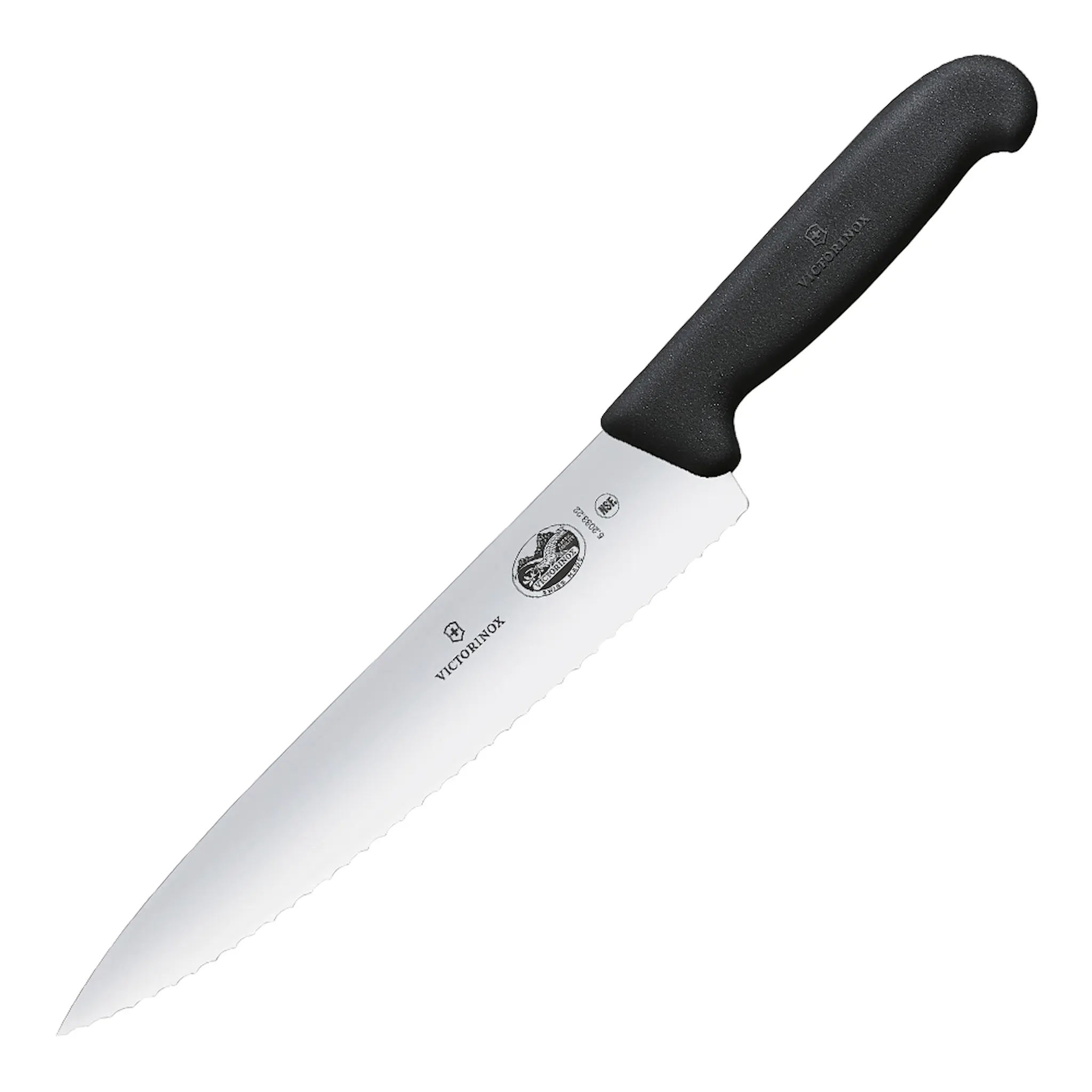 Victorinox Fibrox Kockkniv med tandad egg 25 cm Svart