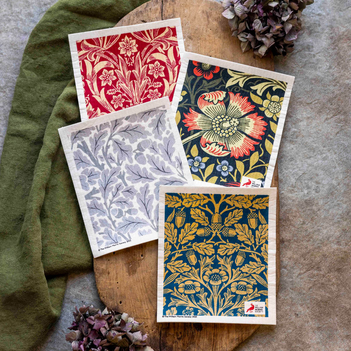 Citronelles William Morris tiskirätti nauhalla 4 kpl 17x20 cm Golden Heritage