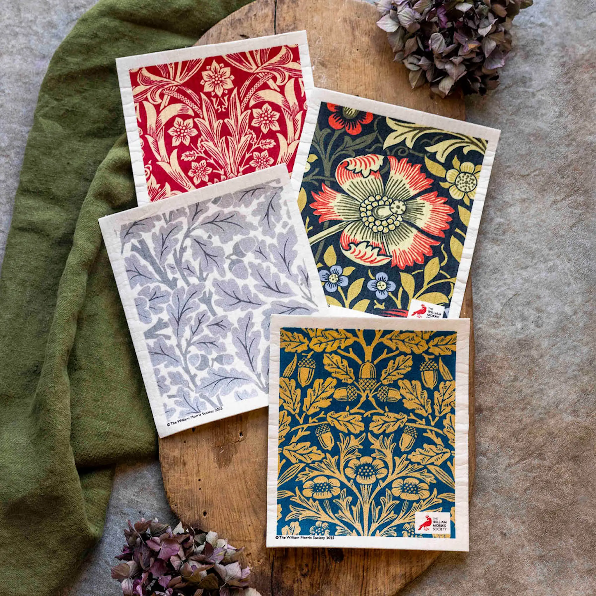 Citronelles William Morris tiskirätti nauhalla 4 kpl 17x20 cm Golden Heritage