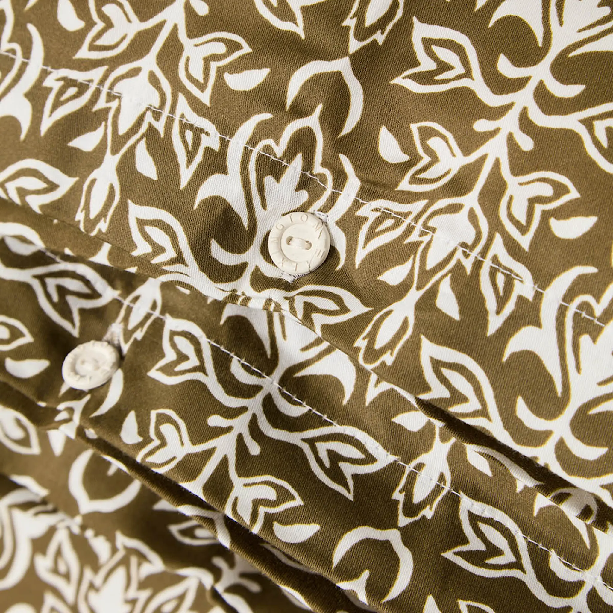Lexington Påslakanset 150x210 cm bomullsatin ornament oliv/vit